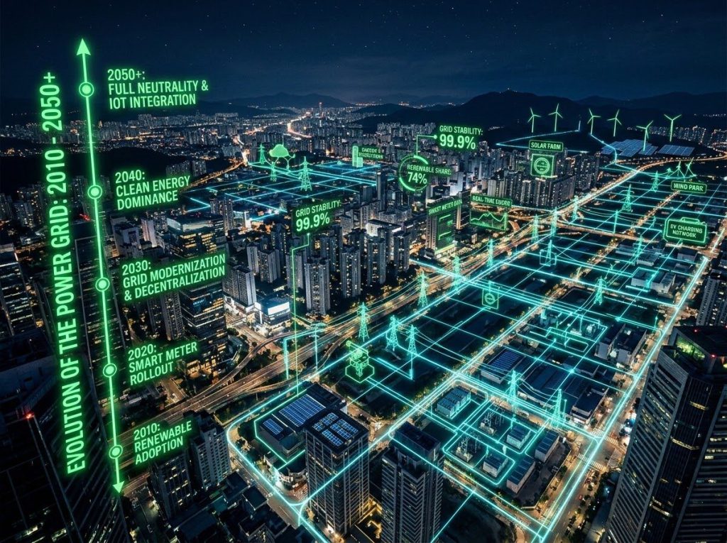 A city at night with a data overlay