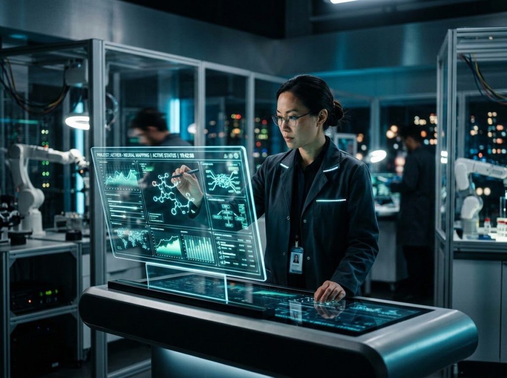 An operator in a concept control room